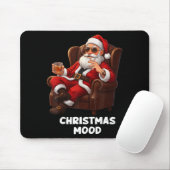 Tapis De Souris Funny Sarcastic Santa Smoking And Drinking “christ (Avec souris)