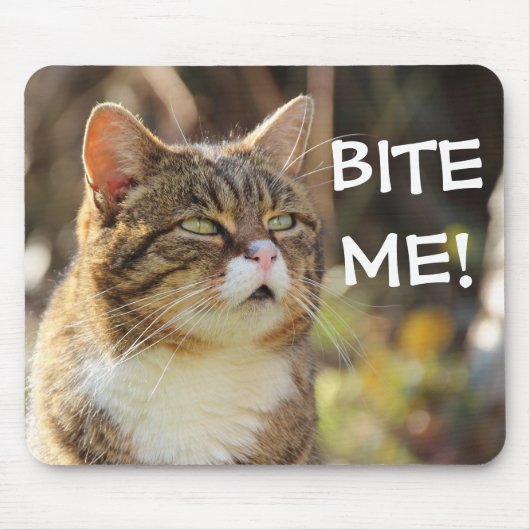 Tapis De Souris Funny Sassy Cat with Attitude Bite Me (Devant)
