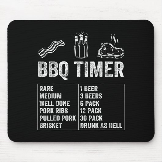 Tapis De Souris Funny Saying Bbq Timer Beer Grill Dad Barbecue Dri (Devant)