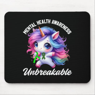 Tapis De Souris Funny Sensibilisation à la santé mentale Unicorn i