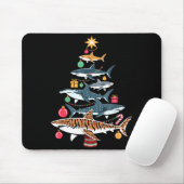 Tapis De Souris Funny Shark Christmas Tree  (Avec souris)