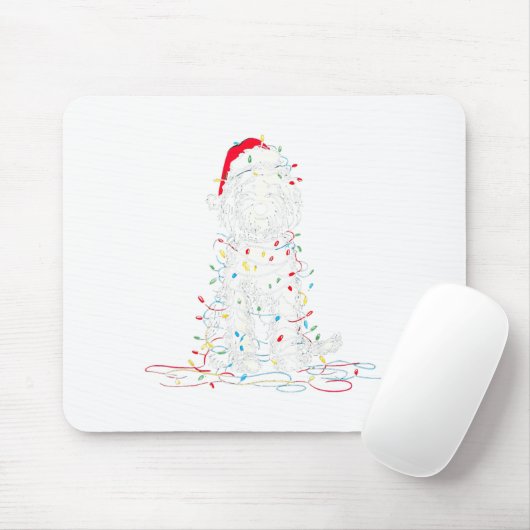 Tapis De Souris Funny Sheepadoodle Christmas Graphics Dog Lights L (Avec souris)