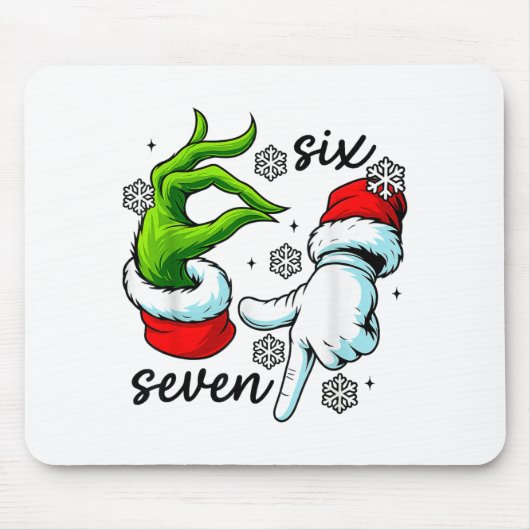 Tapis De Souris Funny Six Seven 67 Meme 6 7 Christmas Elf Hand Boy (Devant)