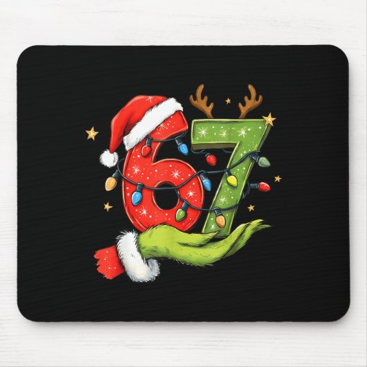 Tapis De Souris Funny Six Seven 67 Meme Santa Christmas Brainrot P (Devant)