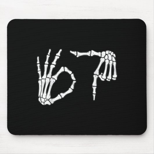 Tapis De Souris Funny Six Seven 6 7 Meme 67 Skeleton Hand Hallowee (Devant)