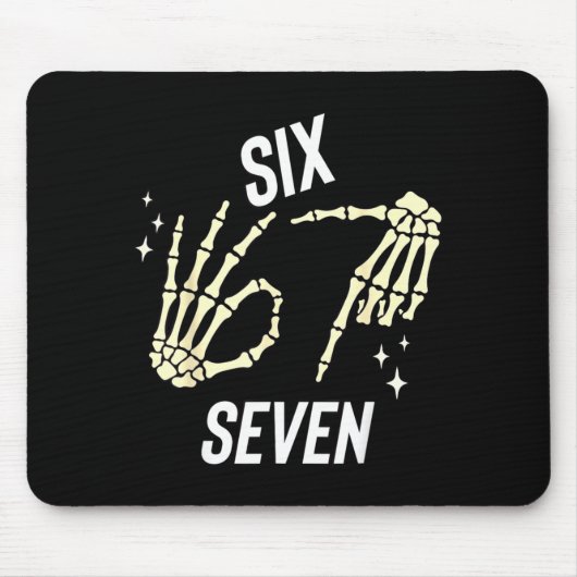 Tapis De Souris Funny Six Seven Gen Alpha Slang Meme 6 7 Skeleton (Devant)