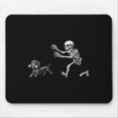 Tapis De Souris Funny Skeleton Chasing Dachshund Dog Halloween Dog (Devant)