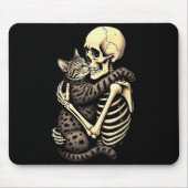 Tapis De Souris Funny Skeleton Hugging Cat Halloween Cat Lover Mom (Devant)