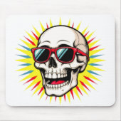 Tapis De Souris **Funny Skull With Sunglasses – Cartoon Laughing S (Devant)