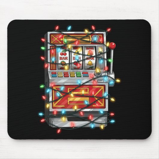 Tapis De Souris Funny Slot Machine Christmas Graphics Lights Lover (Devant)