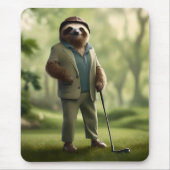 Tapis De Souris Funny Sloth Golf Player, (Devant)