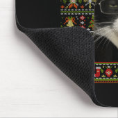 Tapis De Souris Funny Smoking Cat Meme Christmas Ugly Sweater Cat (Coin)