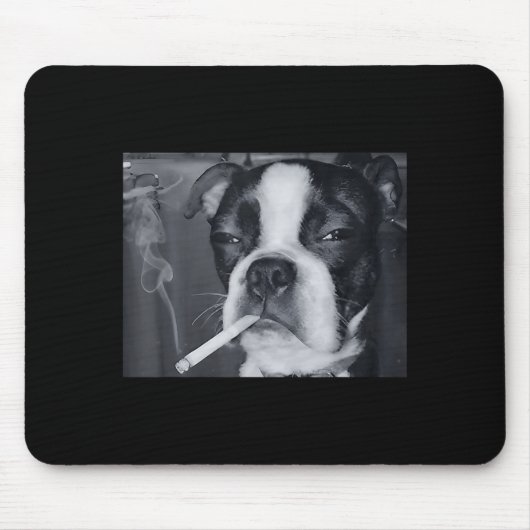 Tapis De Souris Funny Smoking Dog Meme Cigarette Gen Z Meme Dog Lo (Devant)