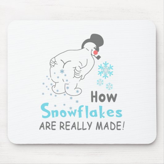 Tapis De Souris Funny Snow How Snowflakes Are Really Made (Devant)