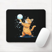 Tapis De Souris Funny Snowball Cat In Winter For Men Women Kids  (Avec souris)