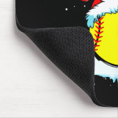 Tapis De Souris Funny Softball Christmas Reindeer Santa Hat Lights (Coin)