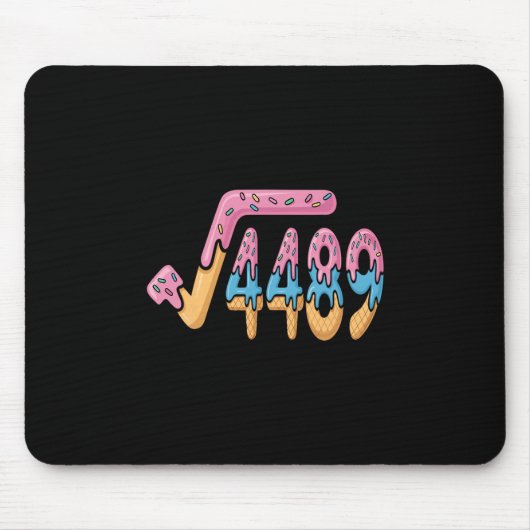 Tapis De Souris Funny Square Root 4489 Funny 67 Math Ice Cream Mem (Devant)