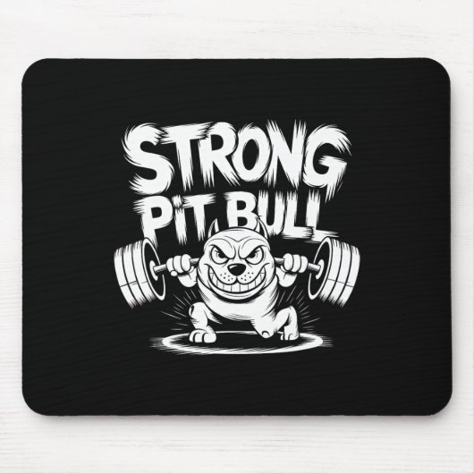 Tapis De Souris Funny Strong Crucifix Lifting Pitbull (Devant)