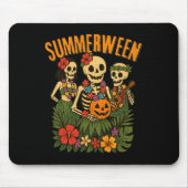 Tapis De Souris Funny Summerween Skeletons Luau Party Halloween Be (Devant)