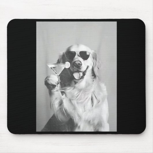 Tapis De Souris Funny Tail Dog Golden Retriever With Sungles Marti (Devant)