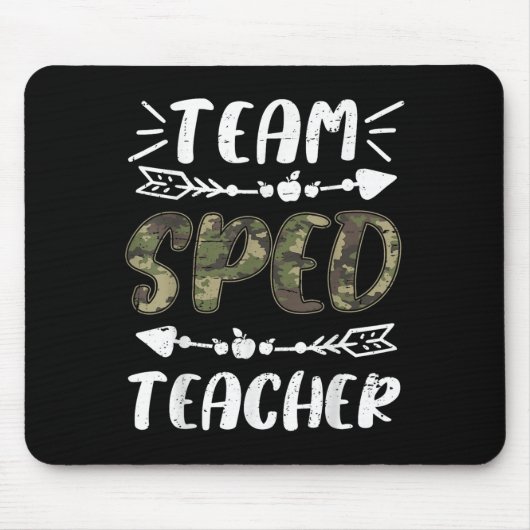Tapis De Souris Funny Team Sped Teacher Camo Teacher Student Back (Devant)