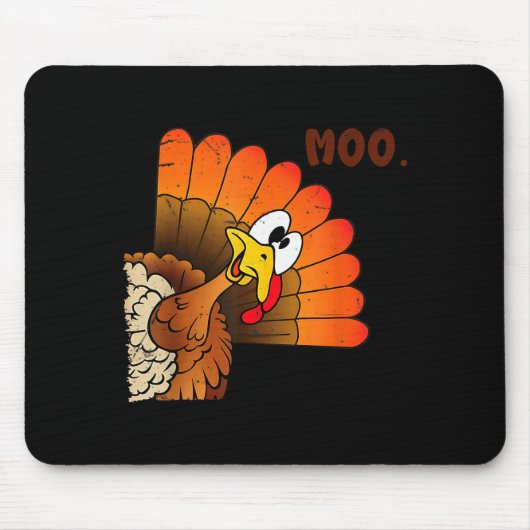 Tapis De Souris Funny Thanksgiving Cute Turkey Moo I'm A Cow Men W (Devant)