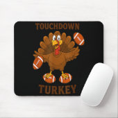 Tapis De Souris Funny Thanksgiving Football Touchdown Turkey  (Avec souris)