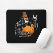Tapis De Souris Funny Thanksgiving Gorilla Holding Turkey Lgrim Ha (Avec souris)