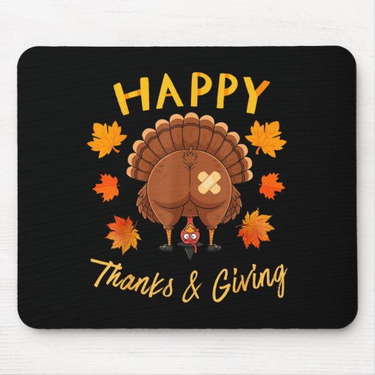 Tapis De Souris Funny Thanksgiving Guess What Turkey Butt (Devant)