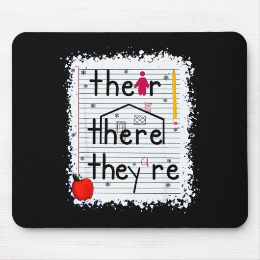 Tapis De Souris Funny Their There They Are Book English Grammar Te (Devant)
