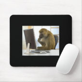 Tapis De Souris Funny Thinking Monkey Meme Office Curious Ape Brai (Avec souris)