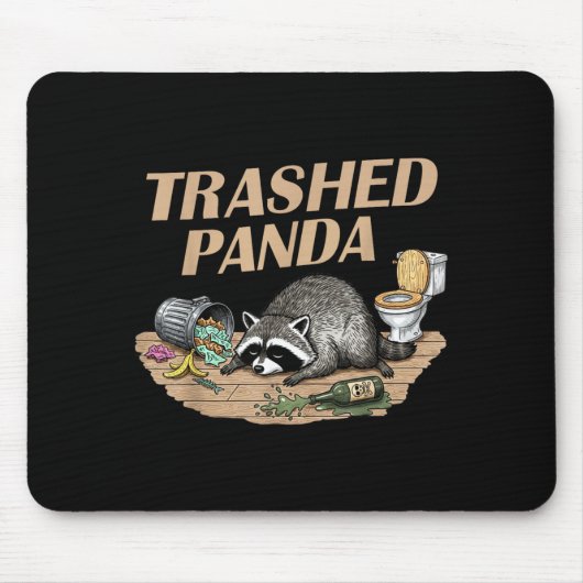 Tapis De Souris Funny Trashed Panda Racoon Gets Drunk Racoon Meme  (Devant)