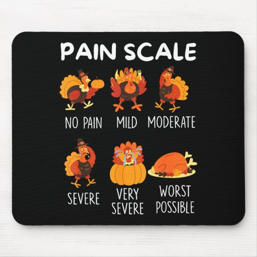 Tapis De Souris Funny Turkey Pain Scale Thanksgiving Cna Er Nurse  (Devant)