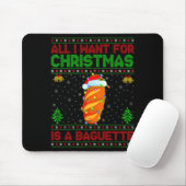 Tapis De Souris Funny Ugly All I Want For Christmas Is A Baguette (Avec souris)