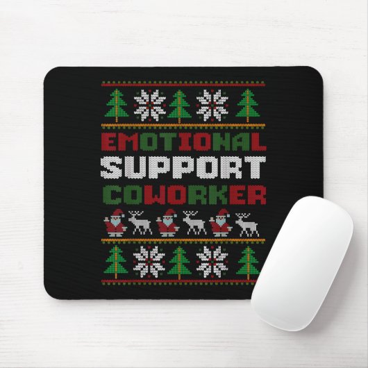 Tapis De Souris Funny Ugly Christmas Sweater Emotional Suprt Cowor (Avec souris)