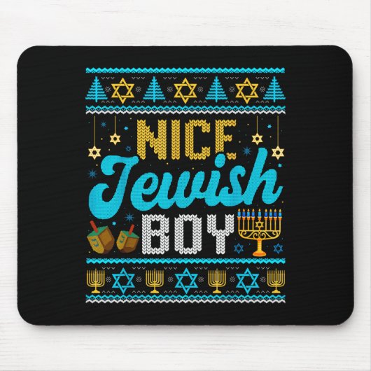 Tapis De Souris Funny Ugly Hanukkah Sweater Nice Jewish Boy Matchi (Devant)