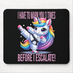 Tapis De Souris Funny Unicorn Arts Martiaux Karate Pour Filles