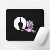 Tapis De Souris Funny Unicorn With Middle Finger Morning Grouch  (Avec souris)