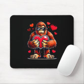Tapis De Souris Funny Valentines Day Bigfoot Heart Sungles Sasquat (Avec souris)