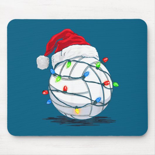 Tapis De Souris Funny Volleyball Ball Christmas Graphics Lights Lo (Devant)