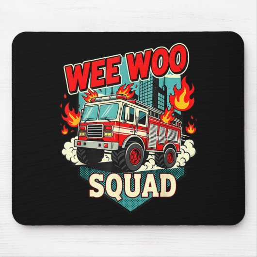 Tapis De Souris Funny Wee Woo Squad Fire Department Firefighter Fi (Devant)