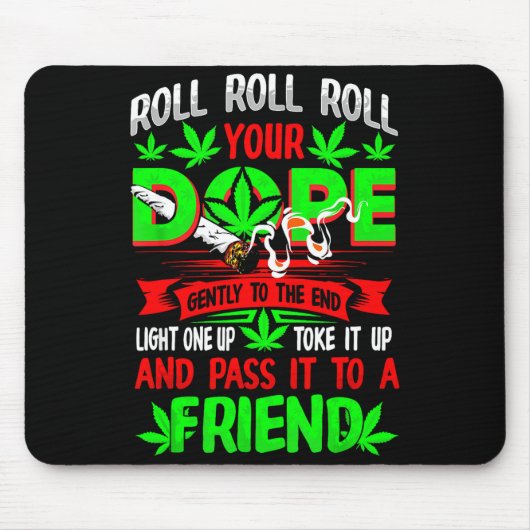Tapis De Souris Funny Weed T Lover Roll Joint Friend Smoking Short (Devant)