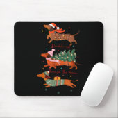 Tapis De Souris Funny Weiner Dog Dachshund Through The Snow Merry  (Avec souris)