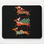 Tapis De Souris Funny Weiner Dog Dachshund Through The Snow Merry  (Devant)