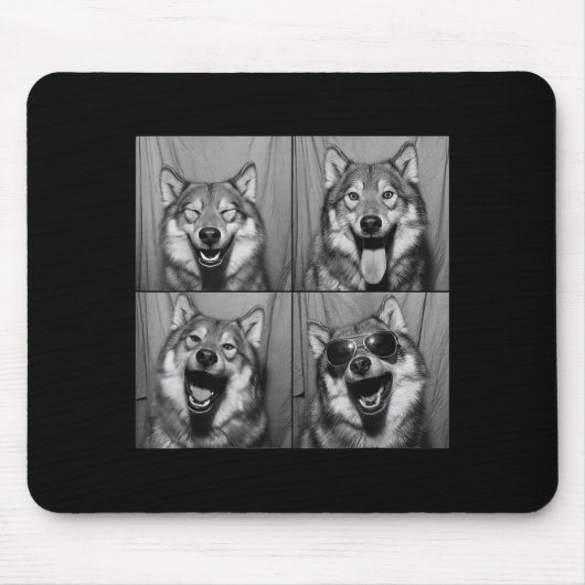 Tapis De Souris Funny Wolf Photo Booth Sungles Dog  (Devant)