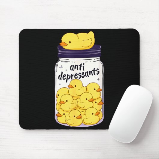 Tapis De Souris Funny Yellow Duck Anti Depressant Jar Zoo Boys Gir (Avec souris)