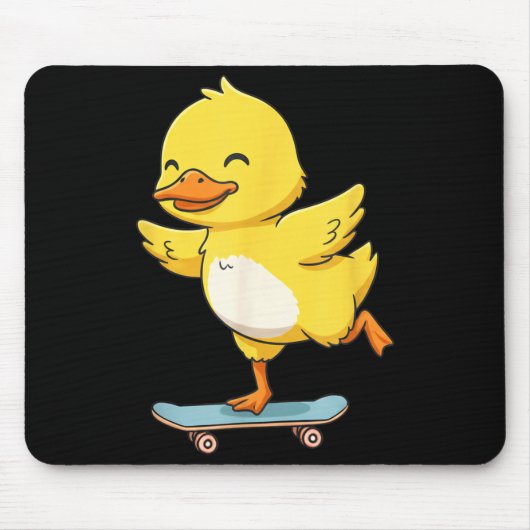 Tapis De Souris Funny Yellow Duck Skater Skateboard Ballerina Zoo (Devant)
