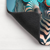 Tapis De Souris Funny Zebras mignon Zoo Animaux Fête Casquettes Lu (Coin)