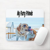 Tapis De Souris Furry Friends Photo Chat et Chien (Avec souris)