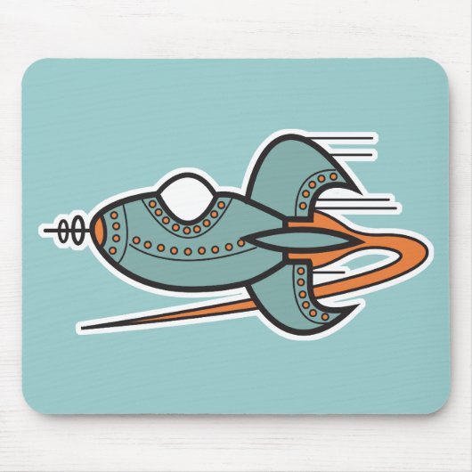 Tapis De Souris fusée rétro (Devant)